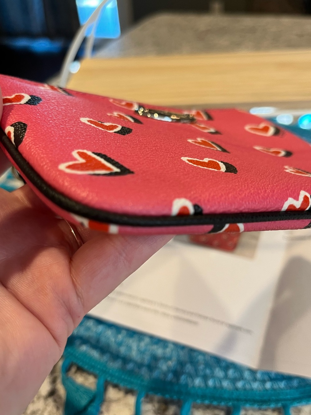 Coach Pink Heart Print Wristlet - Picture 12 of 12
